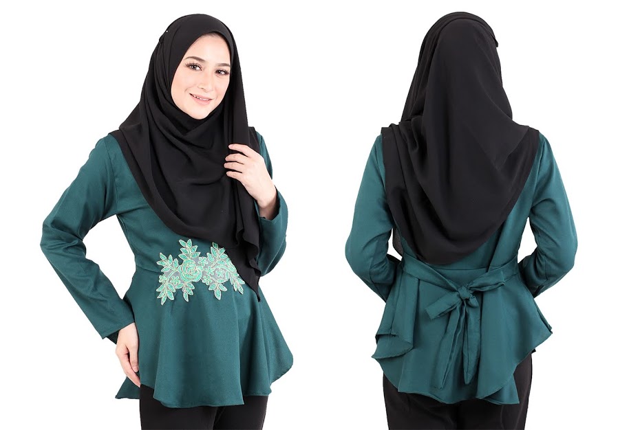 QA-518 Embroidery Women's Blouse Green