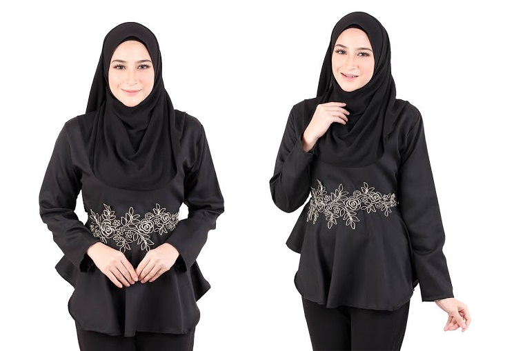 QA-518 Embroidery Women's Blouse Black