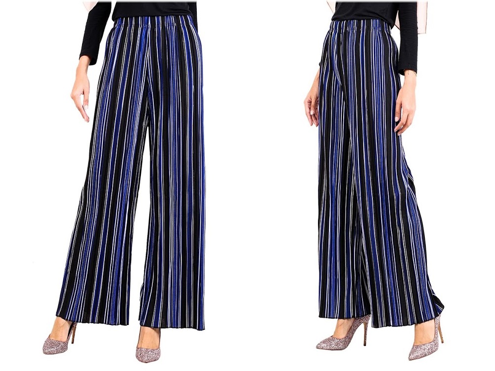 QA-519 Multicolor Striped Pants Blue