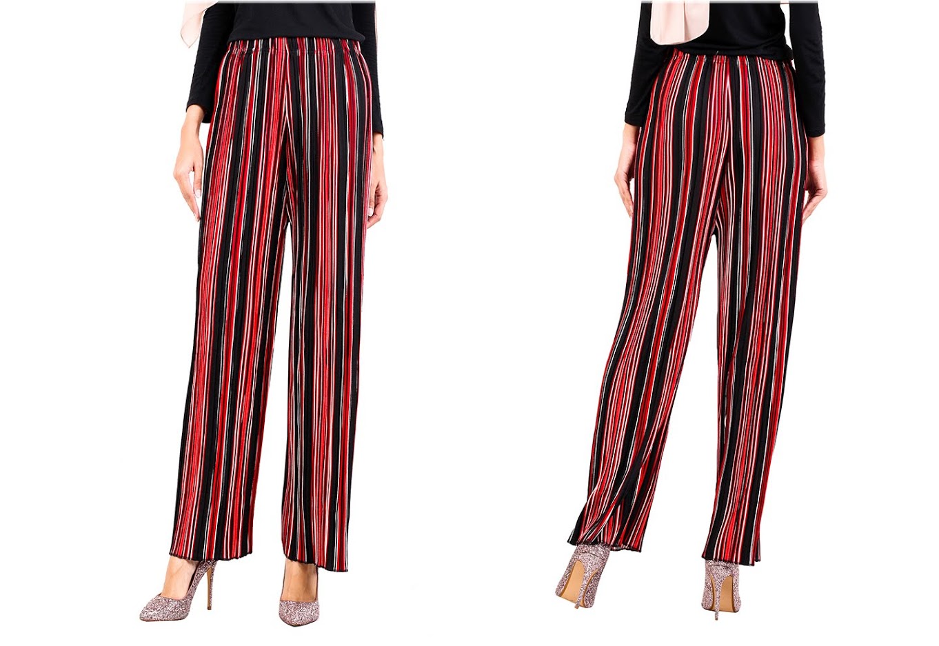 QA-519 Multicolor Striped Pants Red