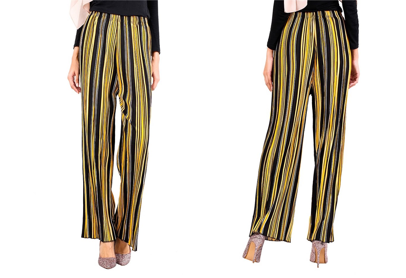 QA-519 Multicolor Striped Pants Yellow