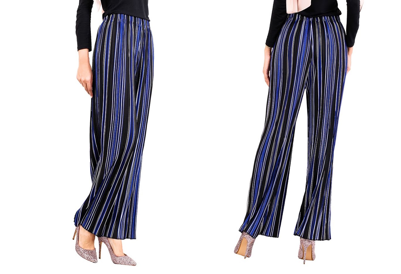 QA-519 Multicolor Striped Pants Blue