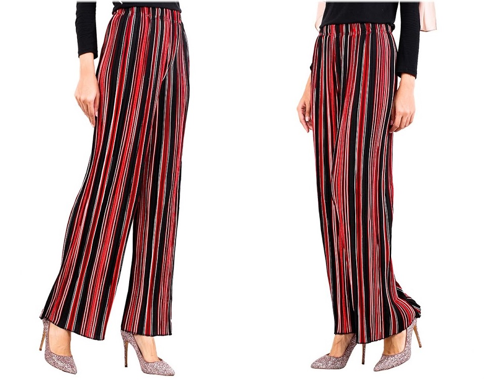 QA-519 Multicolor Striped Pants Red