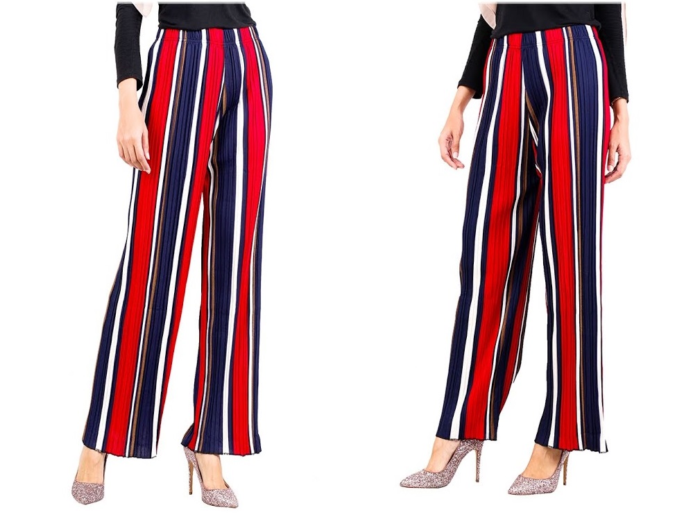 QA-519 Multicolor Striped Pants Red Blue