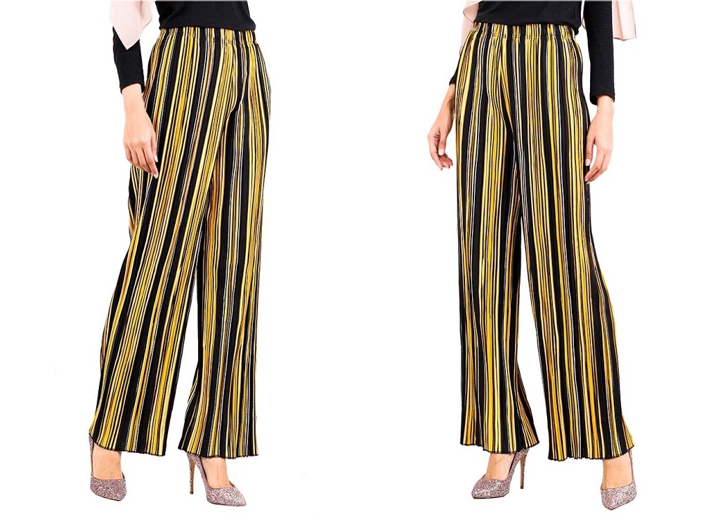 QA-519 Multicolor Striped Pants Yellow