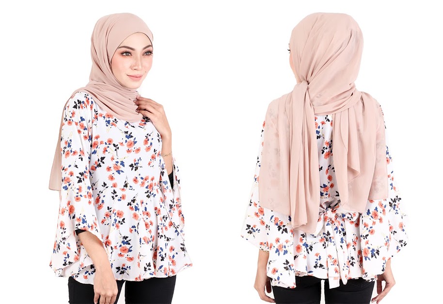 QA-520 Floral Printed Blouse White