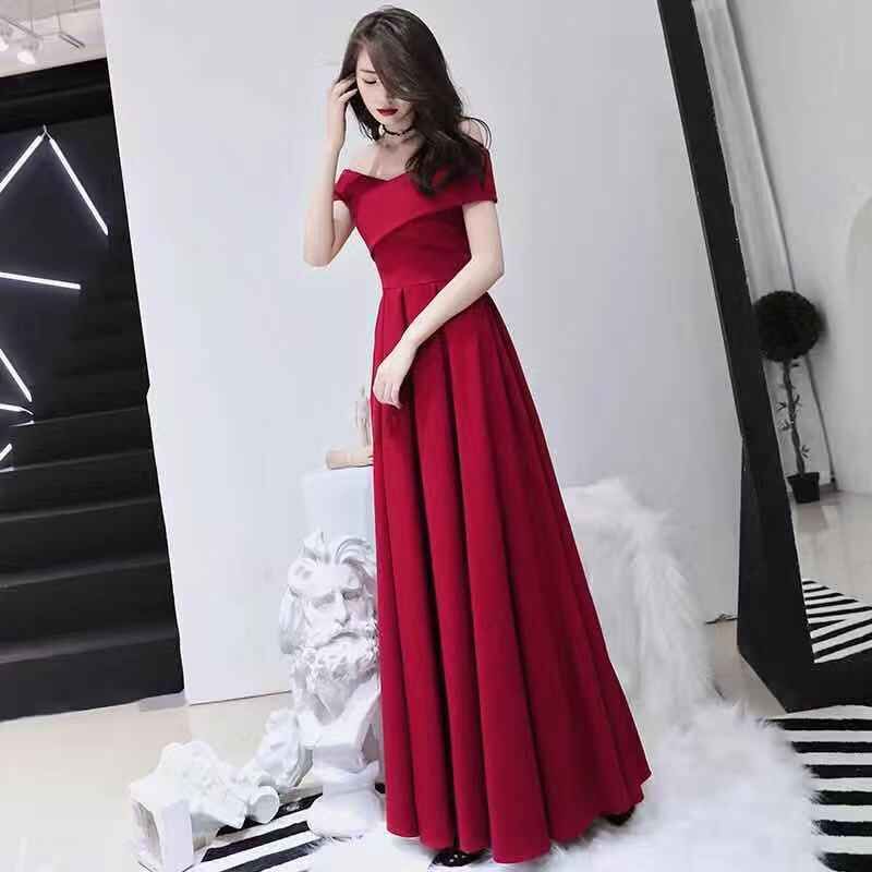 WD7697 Women's Elegant Evening Dress Red