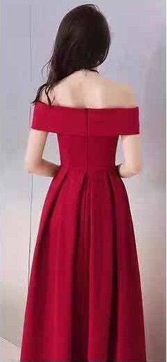 WD7697 Women's Elegant Evening Dress Red