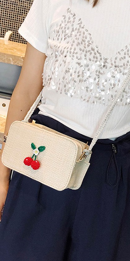 KW80399 Cherry Sling Bag Cream