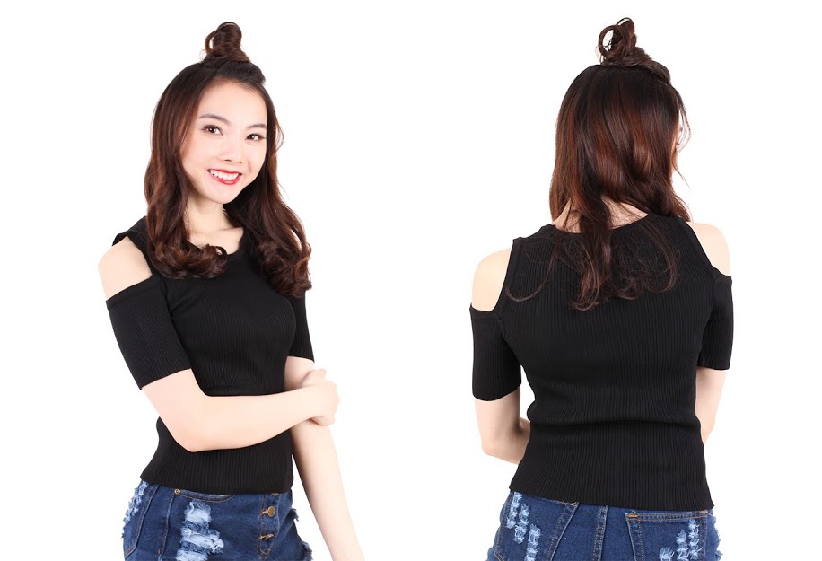 QA-529 Fashion Top Black