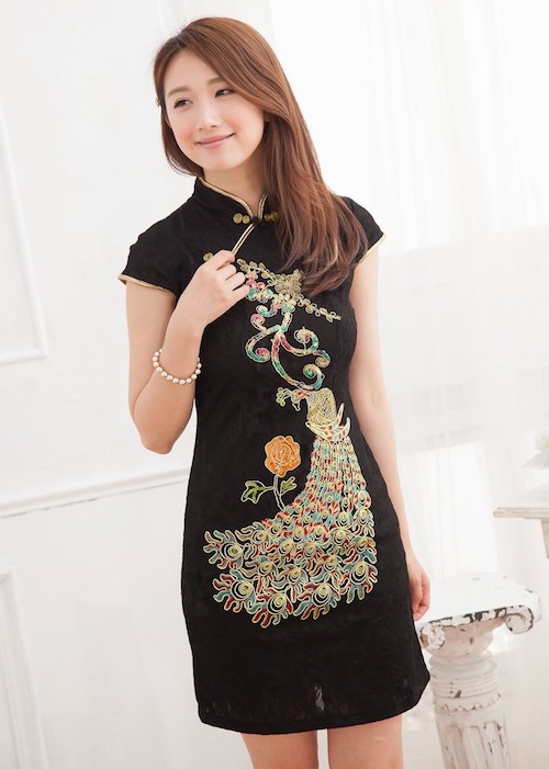 JW5078 Stylish Cheongsam Black