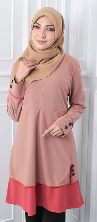 QA-545 MUSLIMAH TUNIC TOP PINK