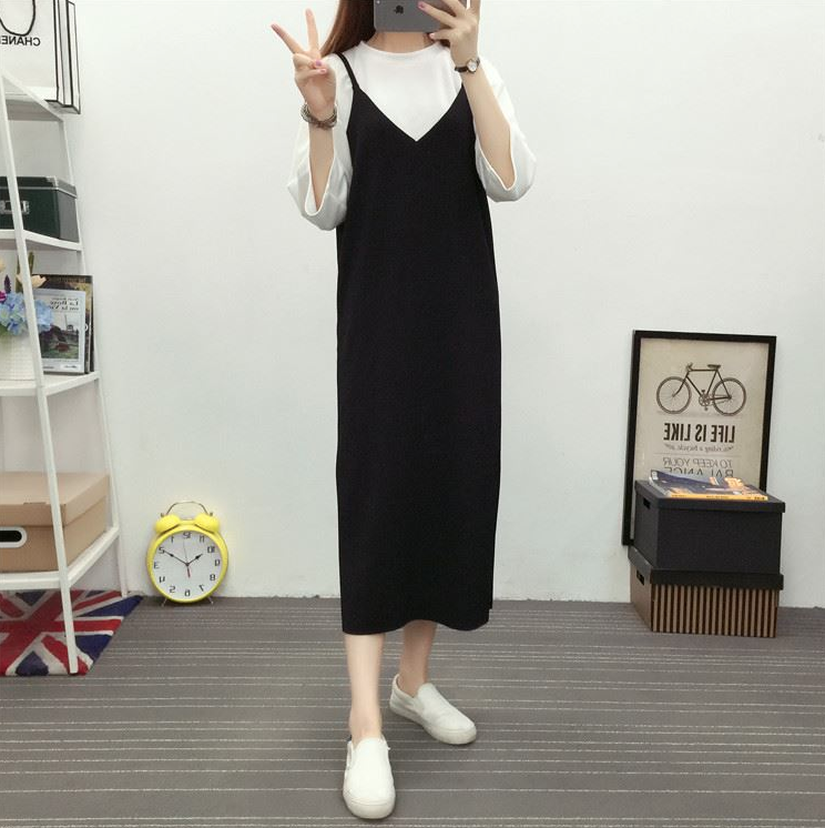 JW5079 Fashion Strap Dress Black