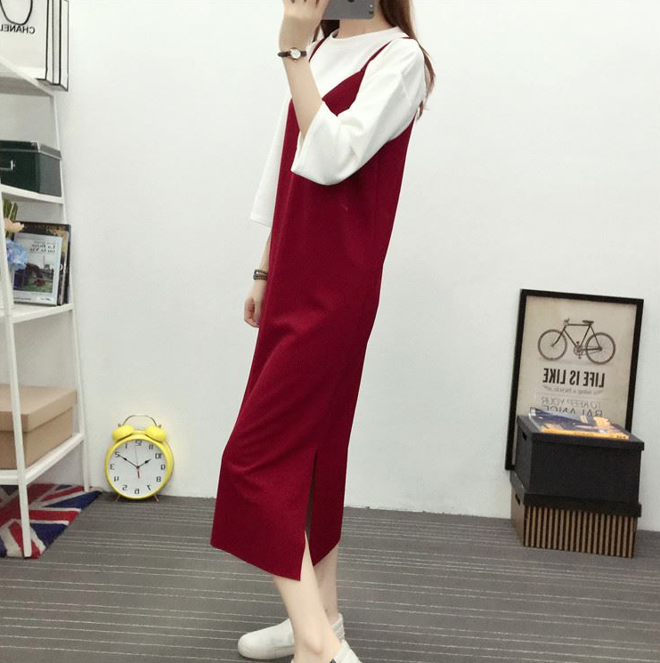 JW5079 Fashion Strap Dress Maroon