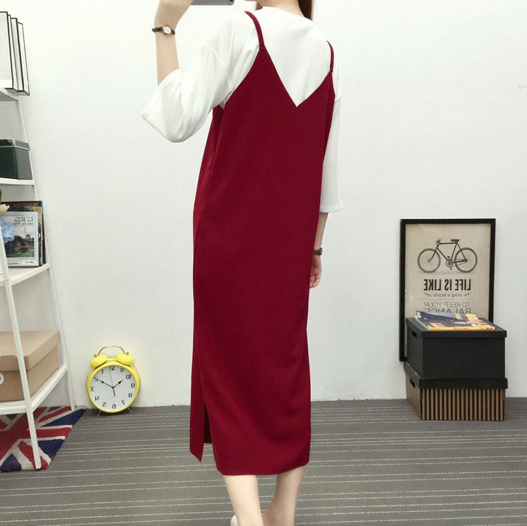 JW5079 Fashion Strap Dress Maroon