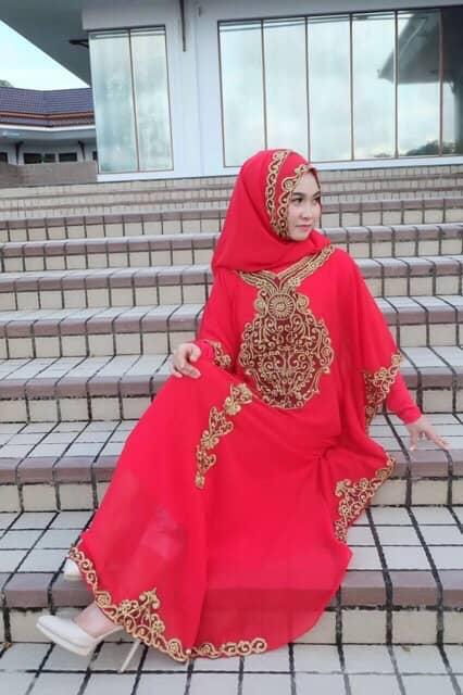 JW5081 Kaftan 3 in 1 Red