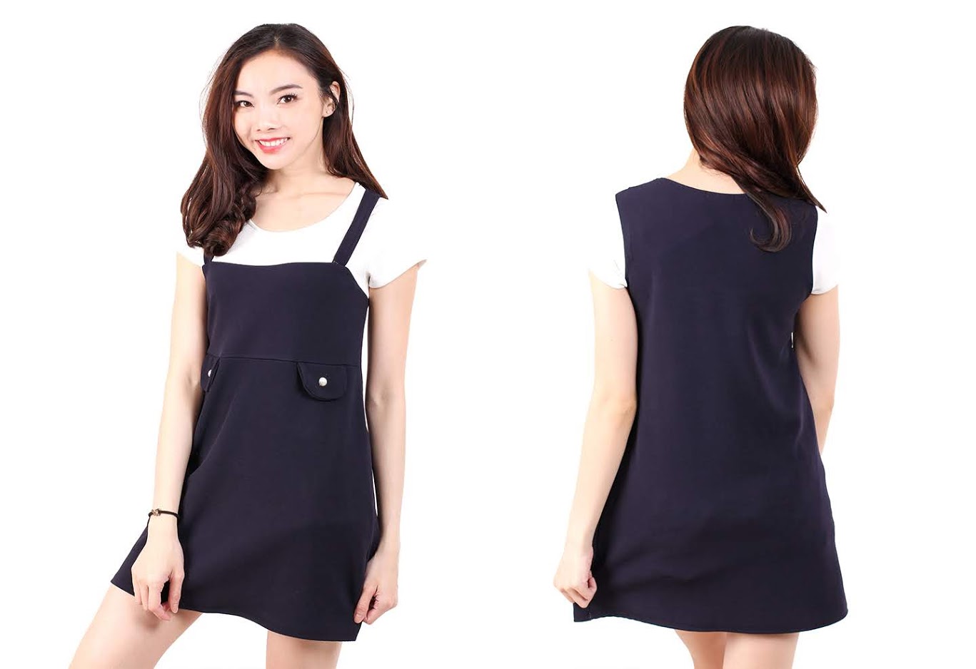 QA-530 Women Casual Dress Navy Blue