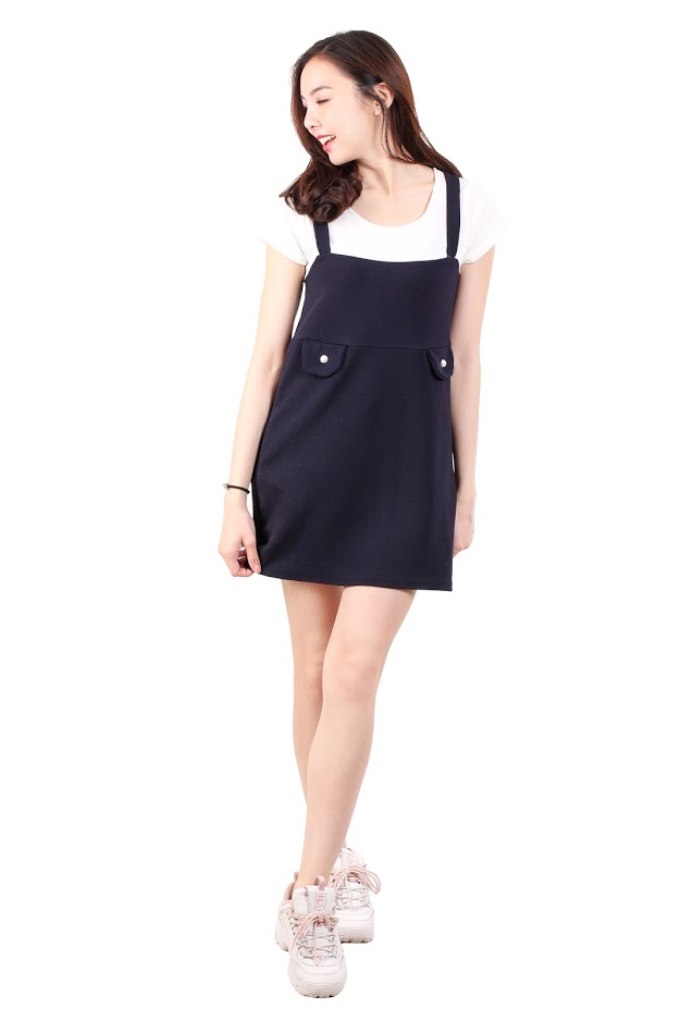 QA-530 Women Casual Dress Navy Blue