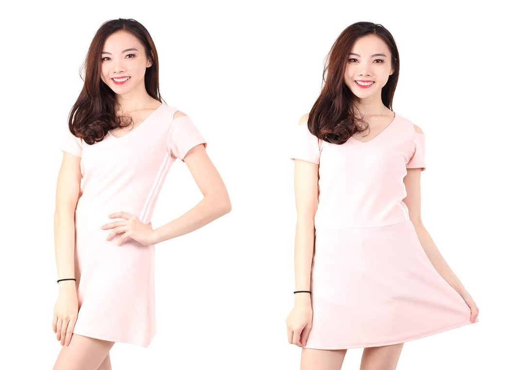 QA-532 Cold Shoulder Dress Pink