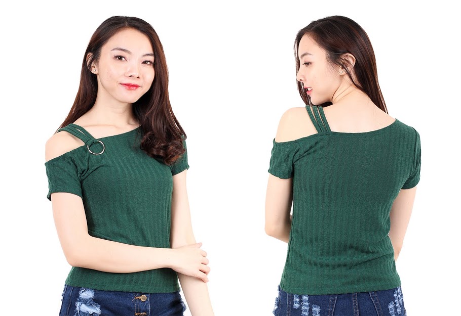 QA-536 CASUAL KNITTED TOP GREEN