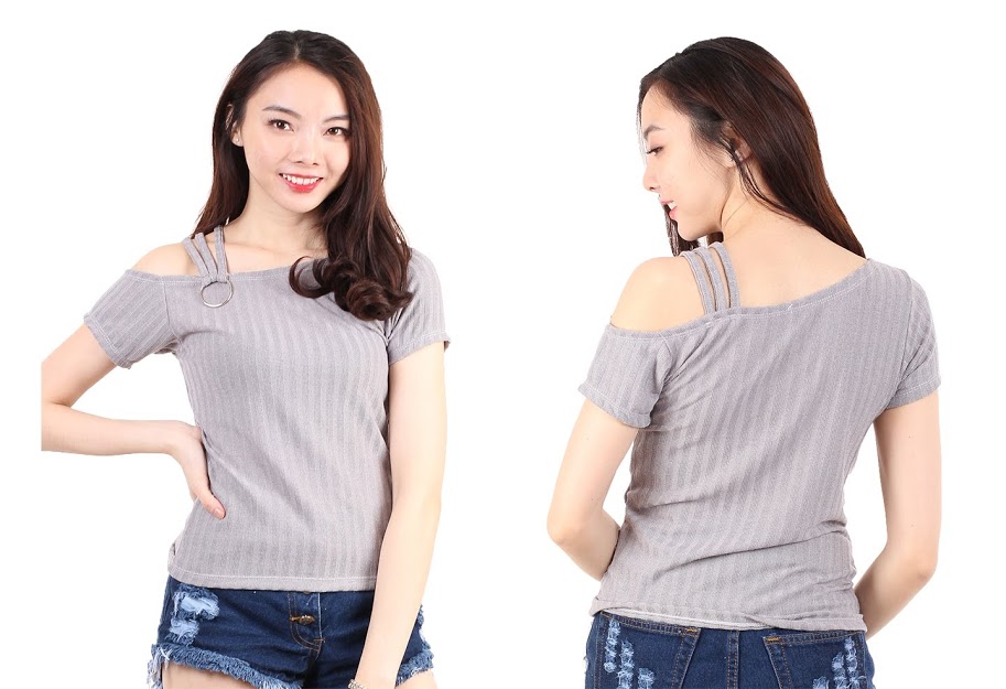 QA-536 CASUAL KNITTED TOP GREY