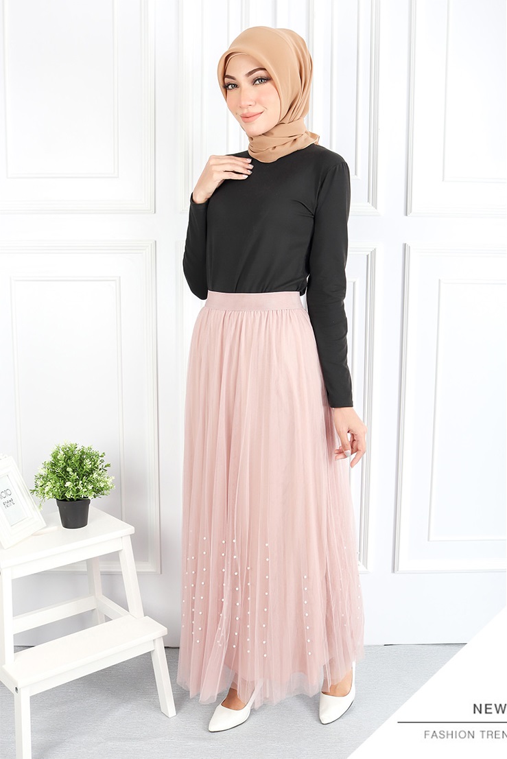 QA-544 VOGUE FLARED SKIRT PINK