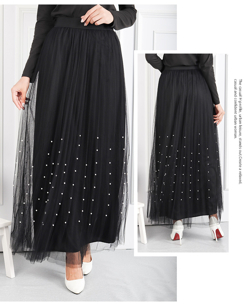 QA-544 VOGUE FLARED SKIRT BLACK