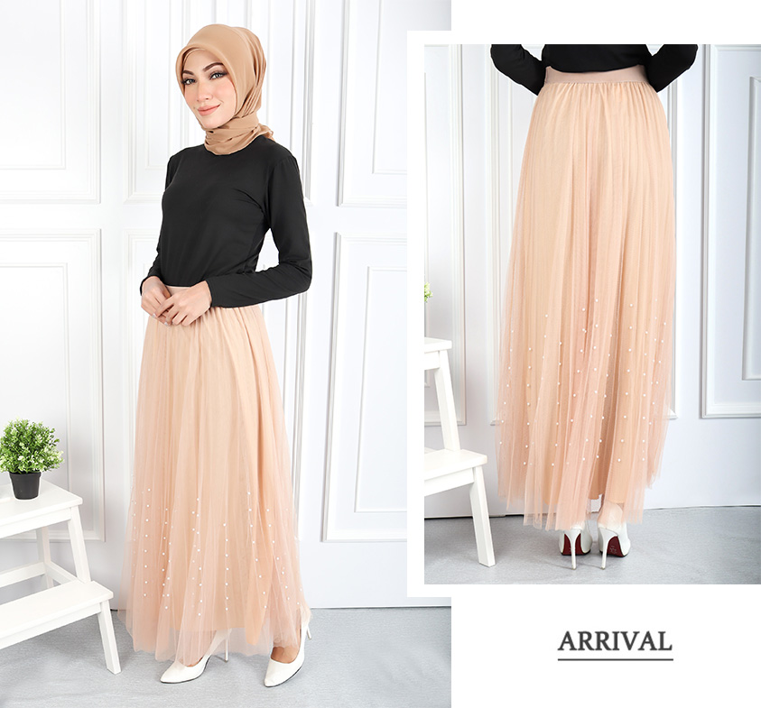 QA-544 VOGUE FLARED SKIRT CREAM