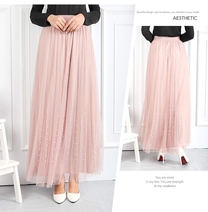 QA-544 VOGUE FLARED SKIRT PINK