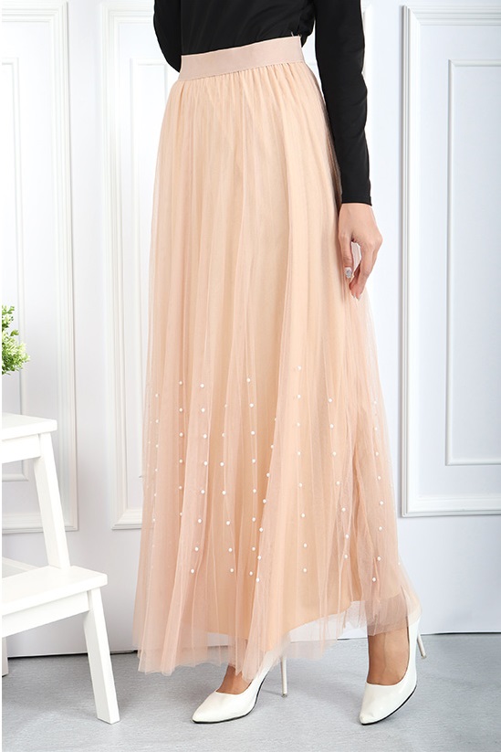 QA-544 VOGUE FLARED SKIRT CREAM