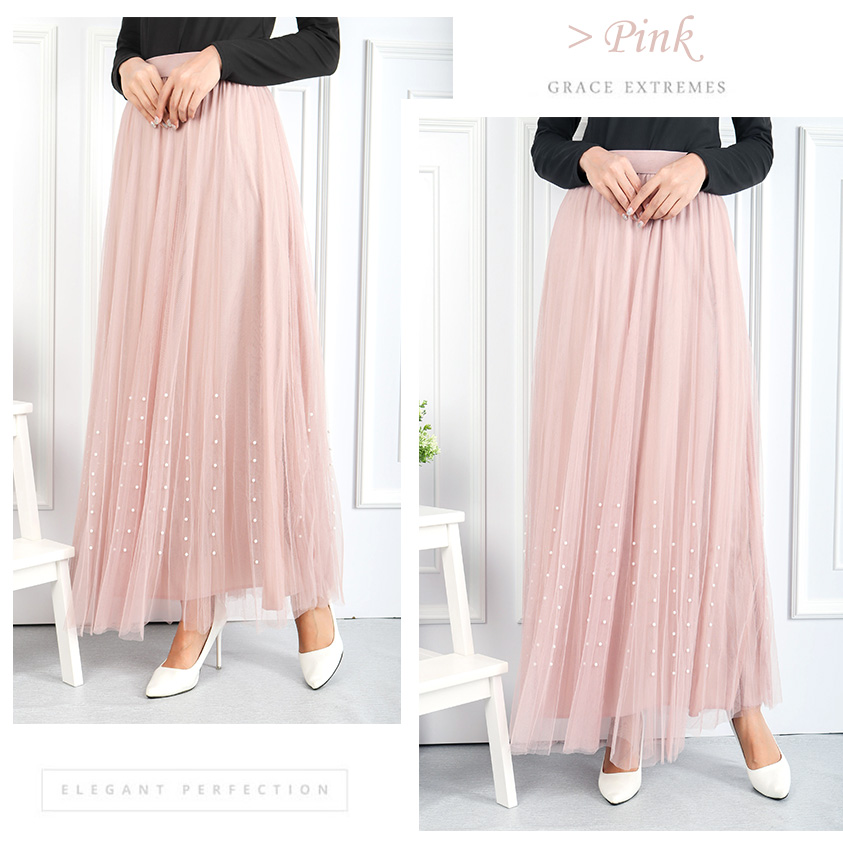 QA-544 VOGUE FLARED SKIRT PINK