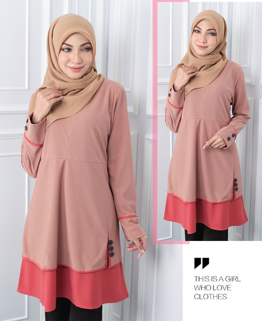 QA-545 MUSLIMAH TUNIC TOP PINK