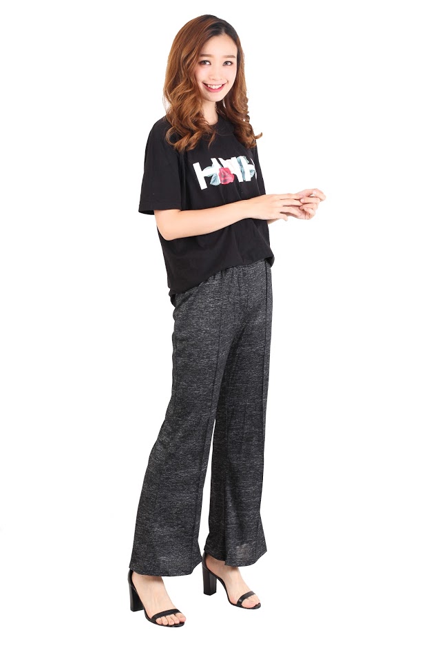 QA-547 WOMEN'S CASUAL PANTS BLACK