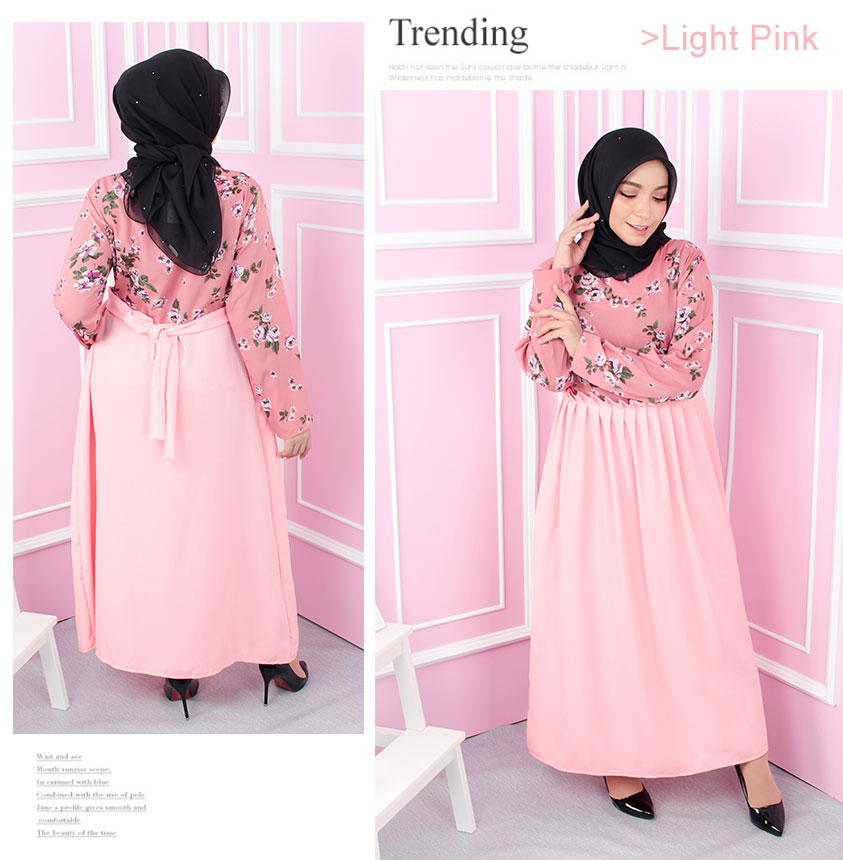 QA-548 LOVELY ROSES DRESS LIGHT PINK