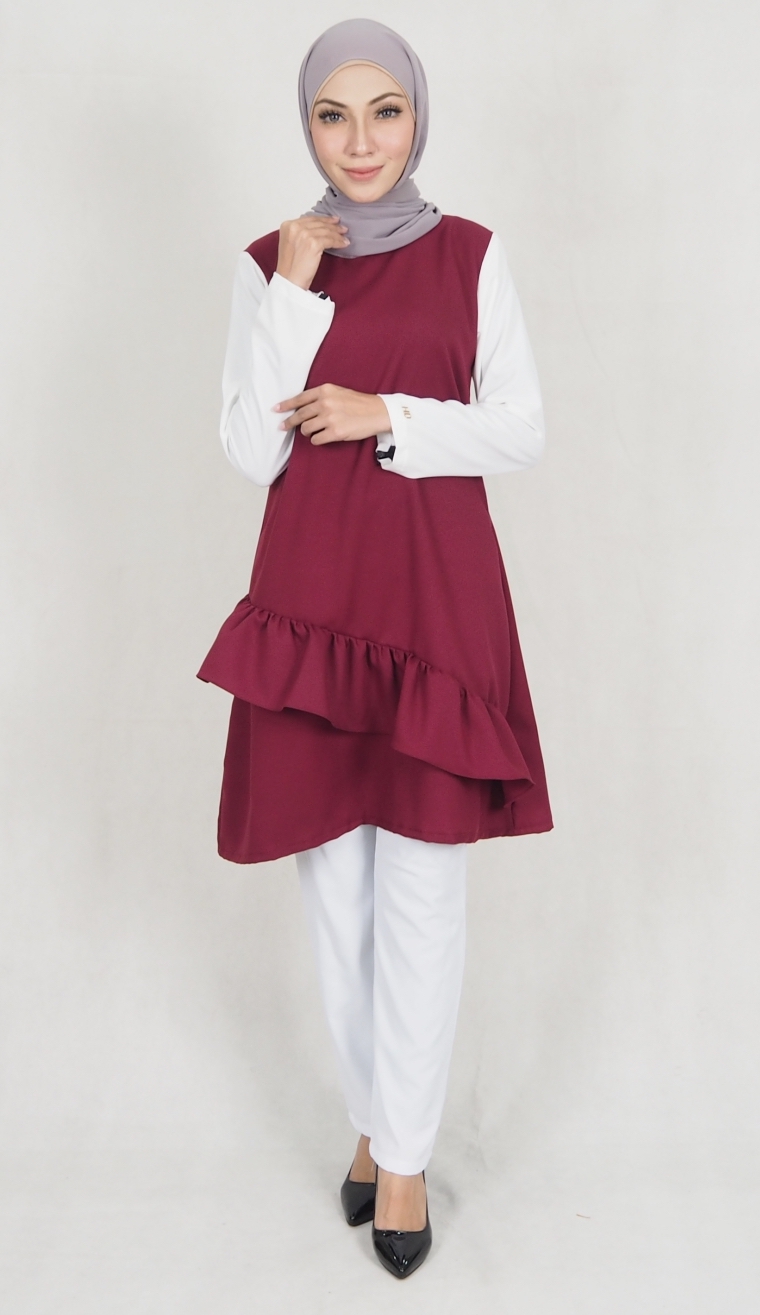 SW5174 Trendy Blouse Maroon