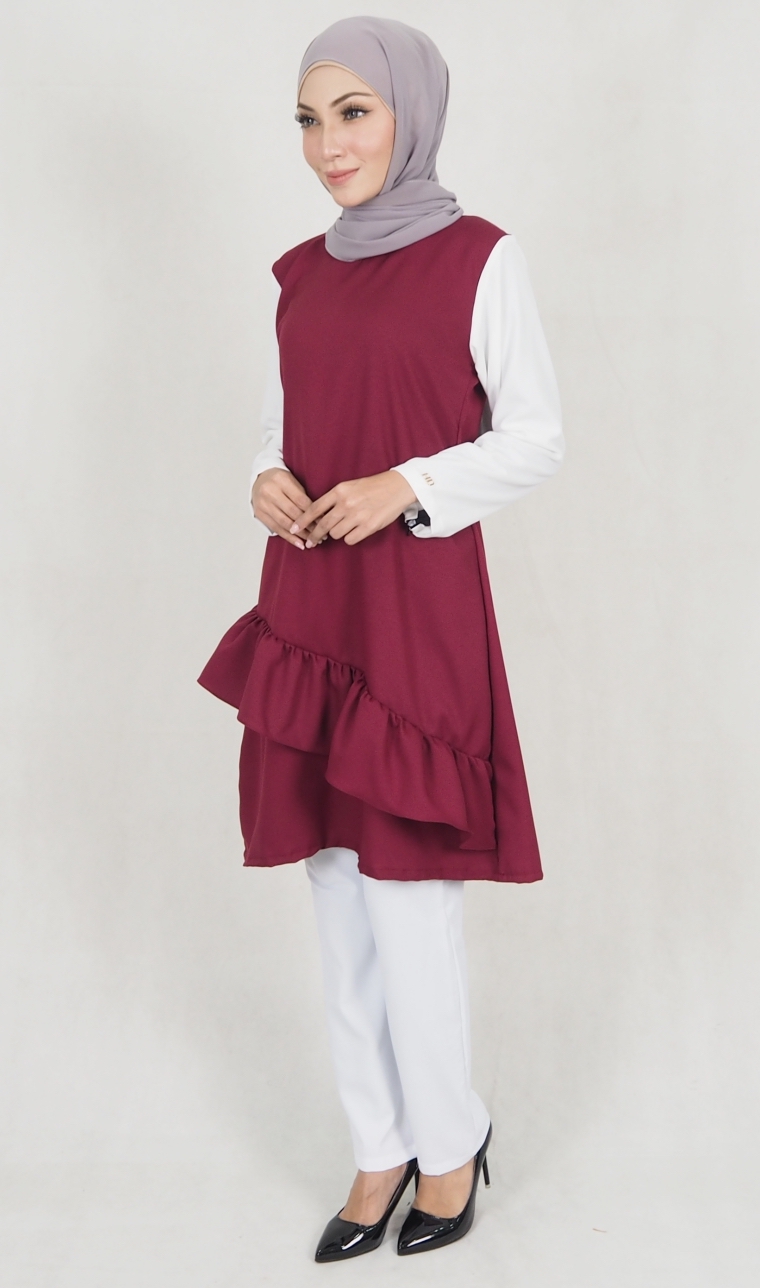 SW5174 Trendy Blouse Maroon