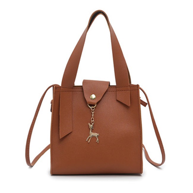 KW80404 DEER BUCKET BAG BROWN