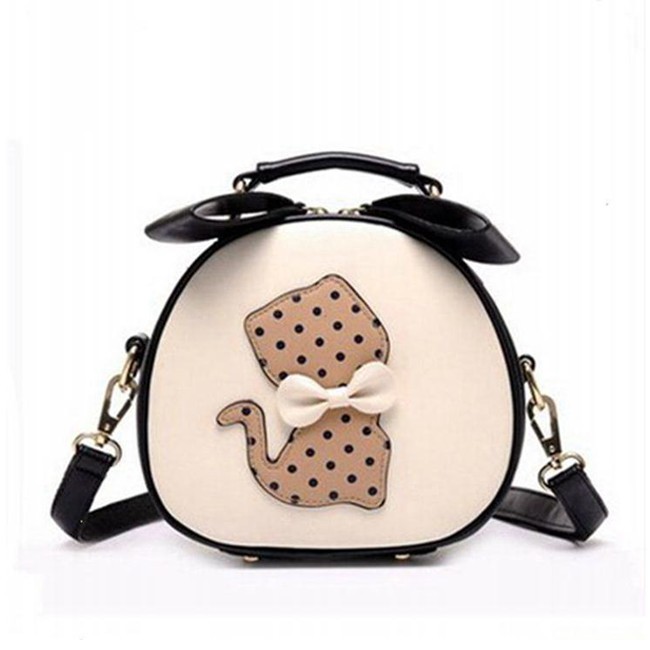 KW80406 CUTE RIBBON CAT BAG BLACK 