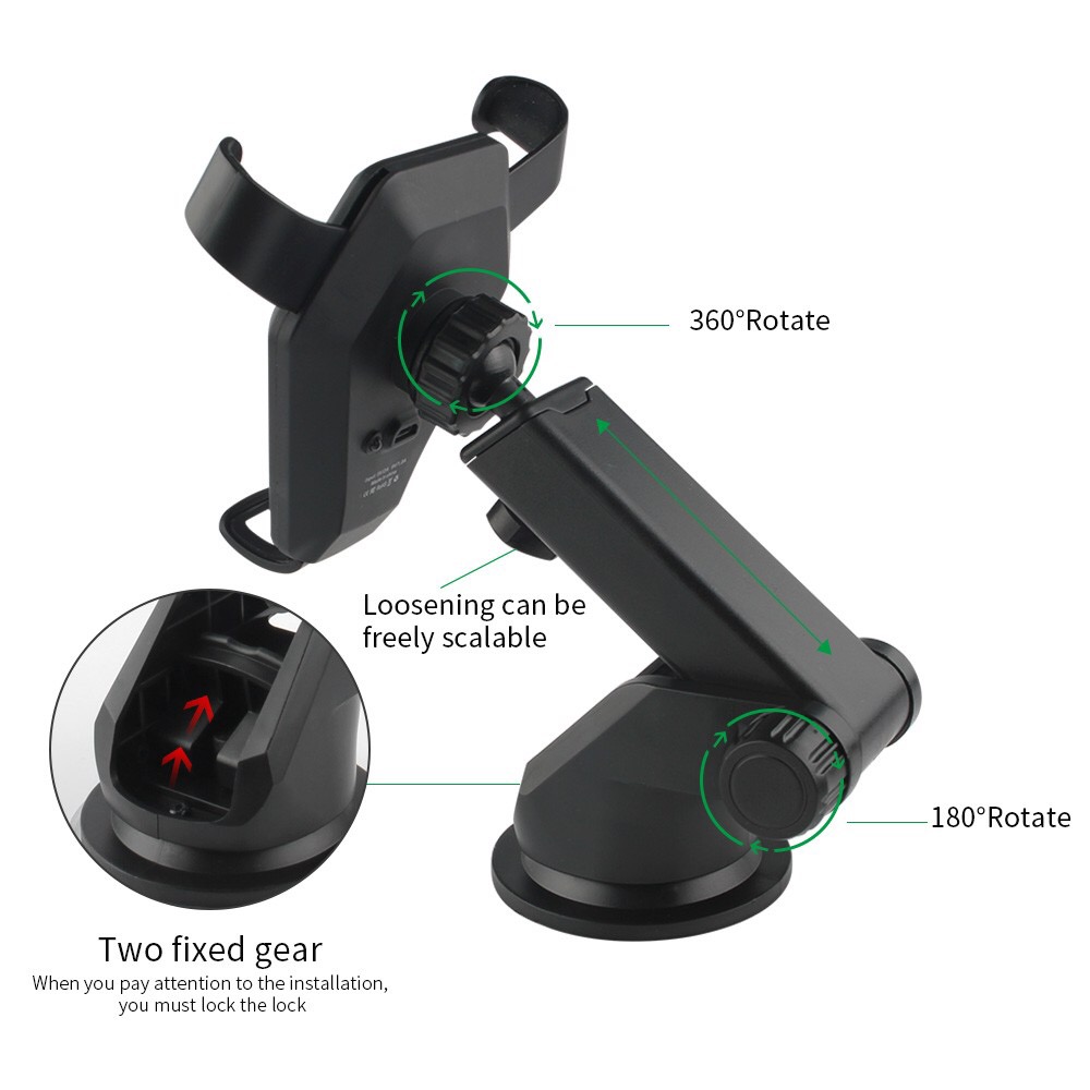 043468 10W Fast Charging Gravity Sensor Wireless Car Charger