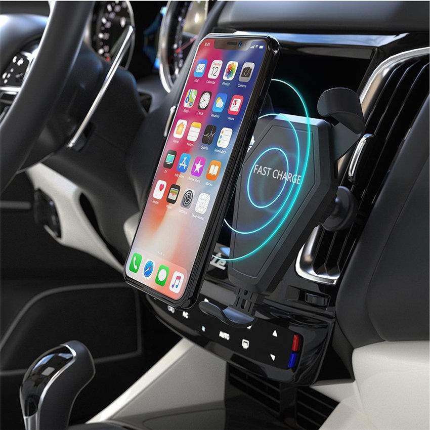 043468 10W Fast Charging Gravity Sensor Wireless Car Charger