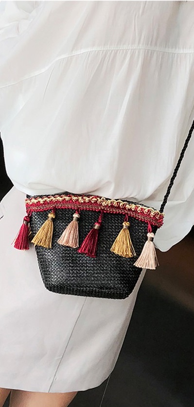 KW80401 WOMEN'S SUMMER BOHO BAG BLACK