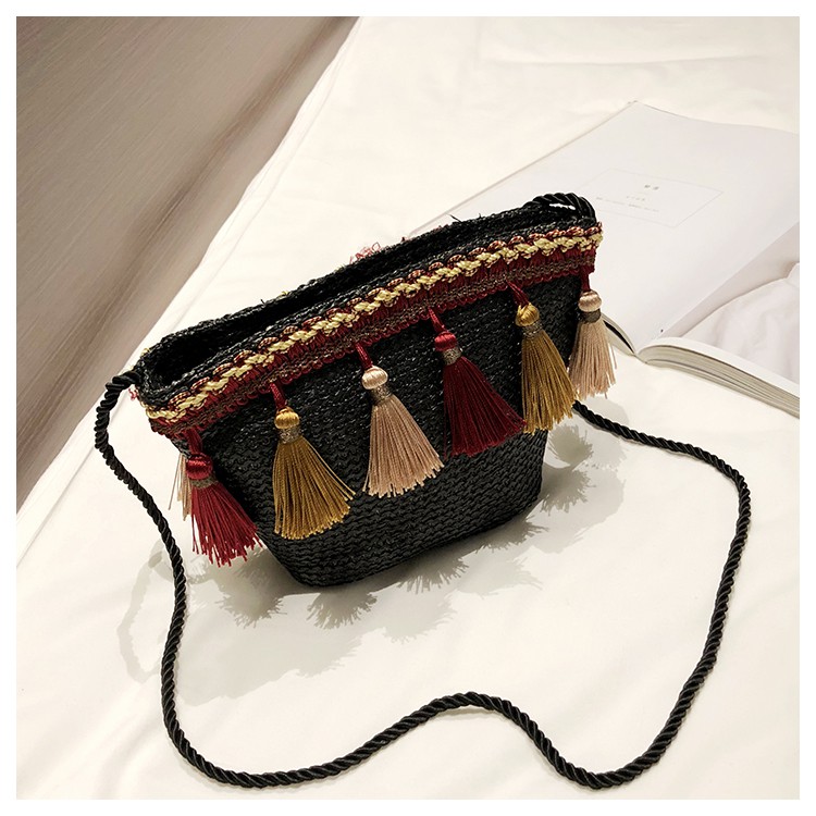 KW80401 WOMEN'S SUMMER BOHO BAG BLACK