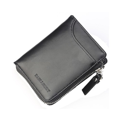 LG1020 Men's Zipper Wallet Black