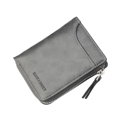 LG1020 Men's Zipper Wallet Grey