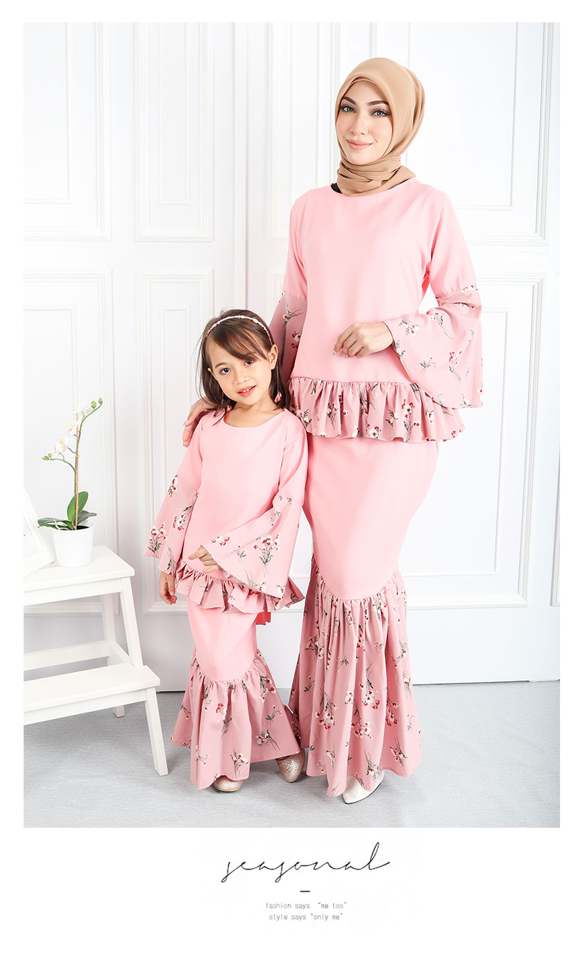 QA-550 SWEET KIDS FLORAL KURUNG PINK