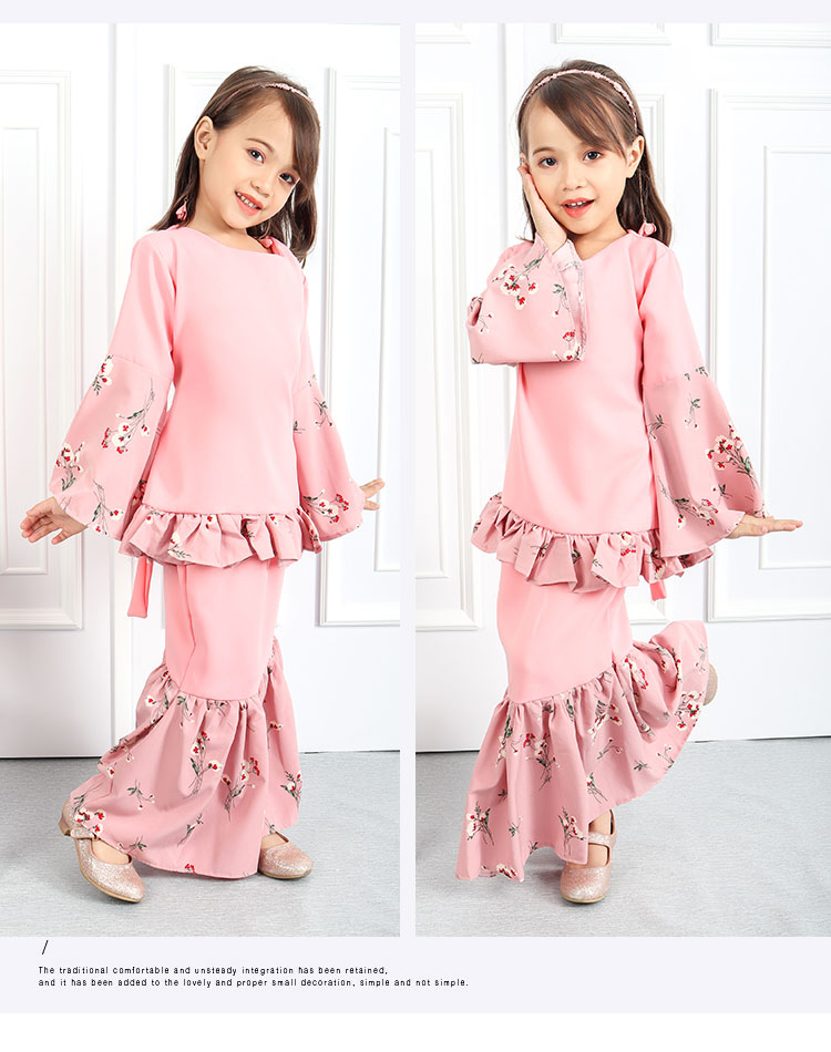 QA-550 SWEET KIDS FLORAL KURUNG PINK