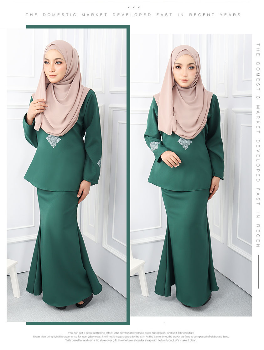 QA-551 WOMEN'S ELEGANT KURUNG GREEN