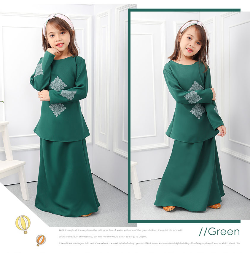 QA-552 LOVELY KIDS KURUNG GREEN