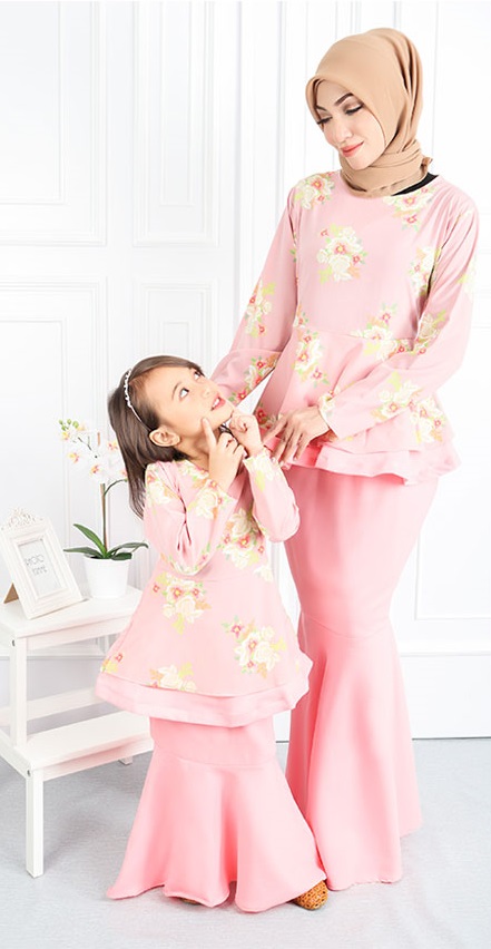 QA-556 KIDS PEPLUM KURUNG PINK