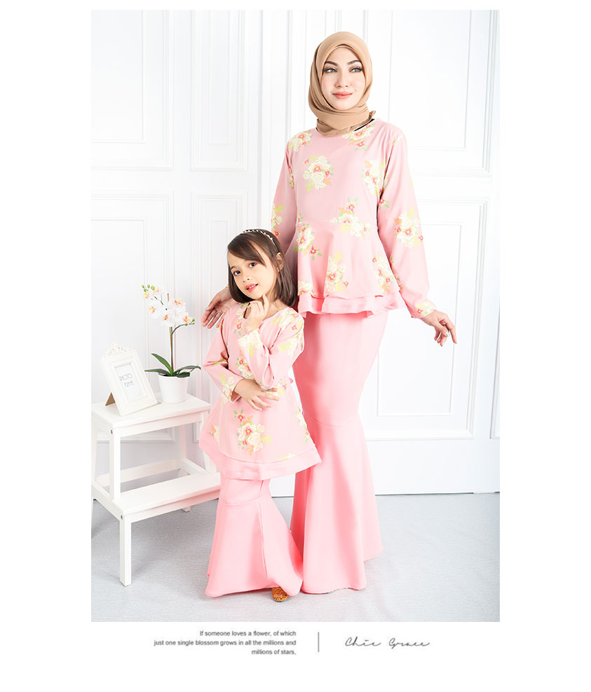 QA-556 KIDS PEPLUM KURUNG PINK